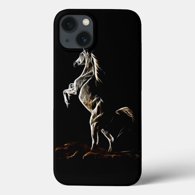 White Fractal Horse Case-Mate iPhone Case (Back)