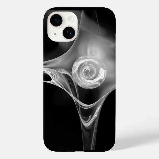 WHITE FRACTAL ROSE Case-Mate iPhone CASE (Back)
