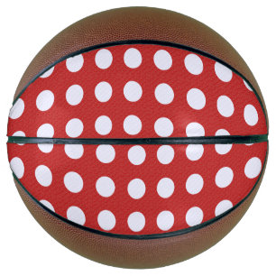 White Fractals Polka Dots Red Fractals Background Basketball