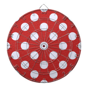 White Fractals Polka Dots Red Fractals Background Dartboard