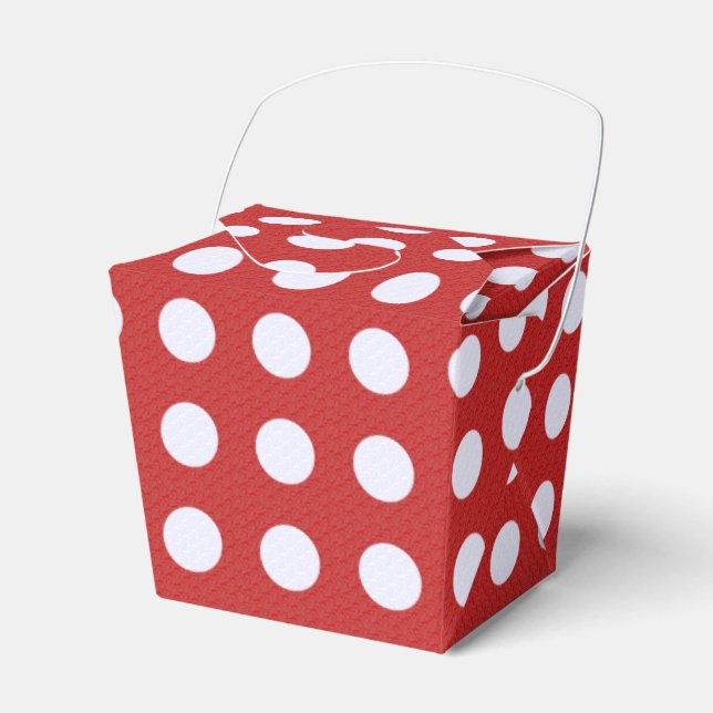 White Fractals Polka Dots Red Fractals Background Favor Box (Front Side)