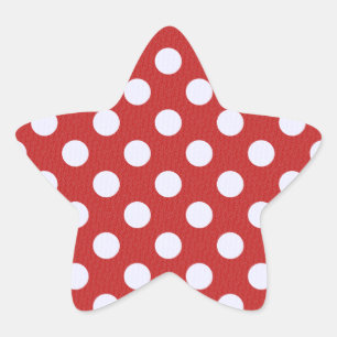 White Fractals Polka Dots Red Fractals Background Star Sticker