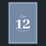 white frame dusty blue wedding table number<br><div class="desc">white frame design with dusty blue blackground wedding table number.</div>