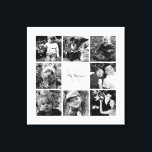 White Frame Monogrammed Photo Collage Canvas Print<br><div class="desc">Add your family photos,  monogram,  or any text of your choice.</div>