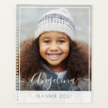white frame photo yearly planner<br><div class="desc">A lovely custom design with a white frame. You can edit the image, colours and text on this planner book.</div>