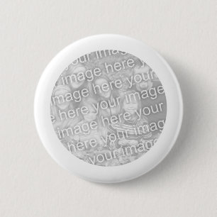 White Framed Round Photo Button