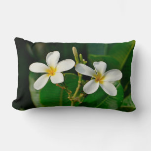 White Frangipani Lumbar Pillow