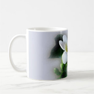 white freesia flower coffee mug