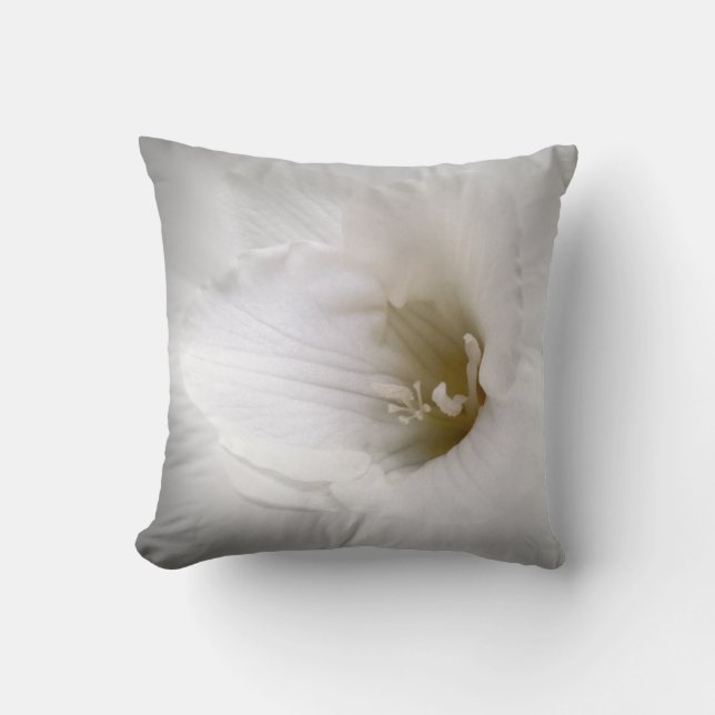 white freesia throw pillow (Front)