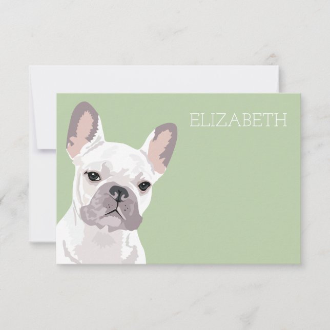 White French Bulldog Cute Frenchie Card (Front)
