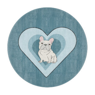 White French Bulldog Cutting Board