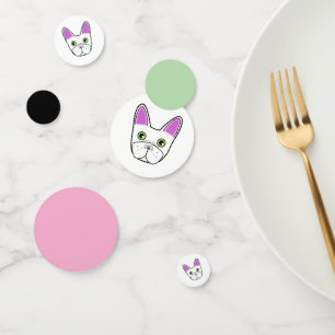 White French Bulldog Face Table Confetti