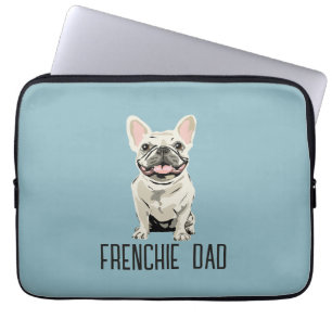 White French Bulldog, Frenchie Dad Laptop Sleeve