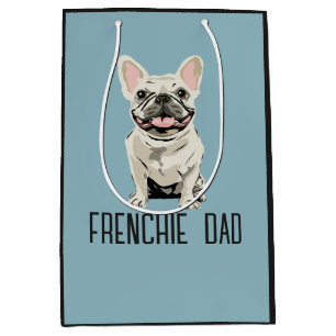 White French Bulldog, Frenchie Dad Medium Gift Bag