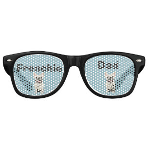 White French Bulldog, Frenchie Dad Retro Sunglasses