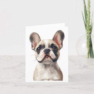 White French Bulldog Greetings Card