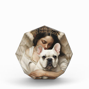 White French Bulldog Love Never Dies Memorial Photo Block