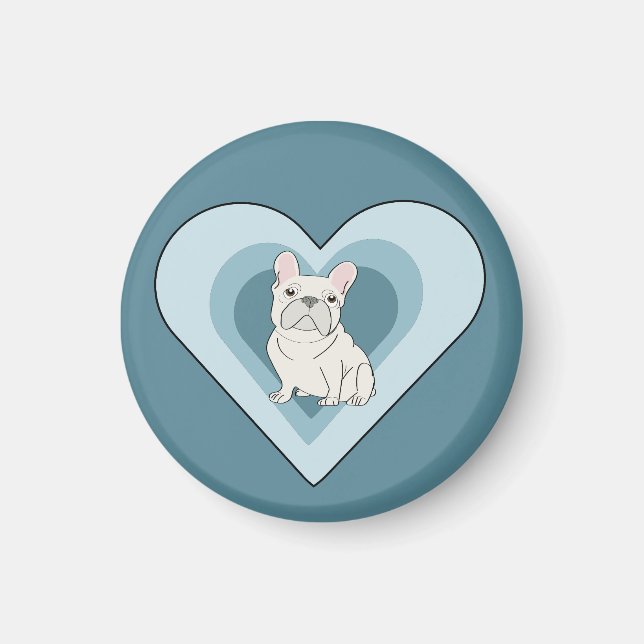 White French Bulldog Magnet (Front)