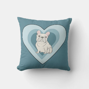 White French Bulldog Throw Pillow