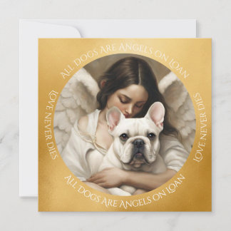 White Frenchy Custom Angel Sympathy Thank You Card