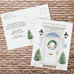 White Front Door Moving Announcement Postcard