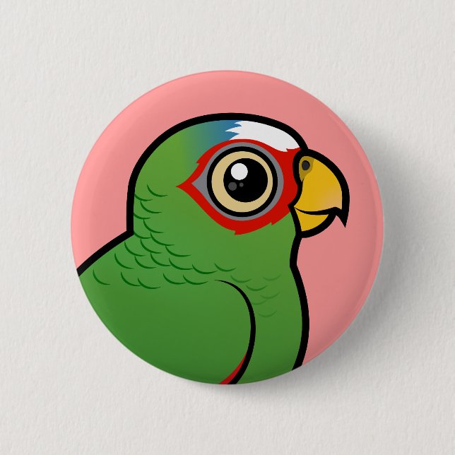 White-fronted Amazon 2 Inch Round Button (Front)