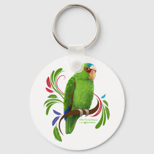 White Fronted Amazon Keychain