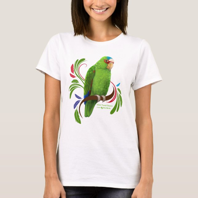 White Fronted Amazon T-Shirt (Front)