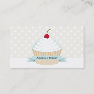 White Frosted Cupcake Business Cards