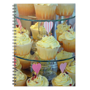 White frosted cupcakes notebook