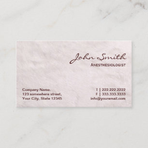 White Fur Anesthesiologist Business Card