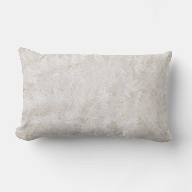 white fur lumbar pillow (Front)