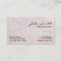 White Fur Purchasing Agent Business Card