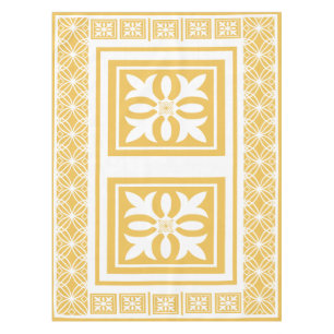 White Garden Trellis Pattern Tablecloth