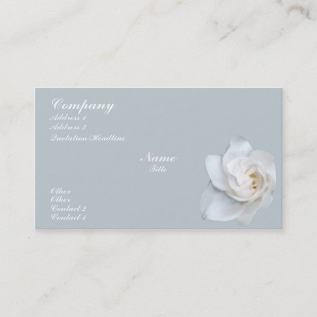 White Gardenia blossom Business Card (Front)