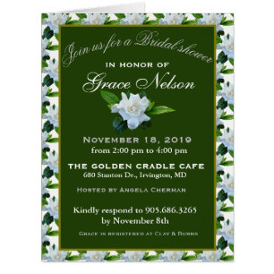 White Gardenia Green Foliage Bridal Shower