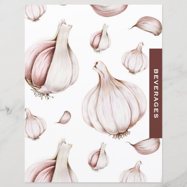 White Garlic Recipe Divider | Beverages (Front)