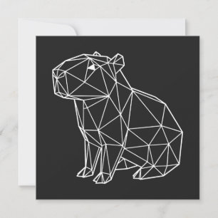 White Geometric Capybara Origami Minimalist Style