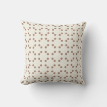 White geometric print with brown polka dots