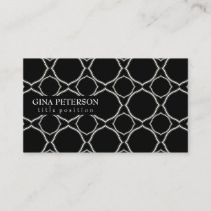 White Geometric Shapes Pattern Business Card