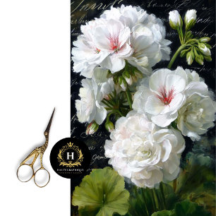 White Geranium Flower Decoupage Tissue Paper