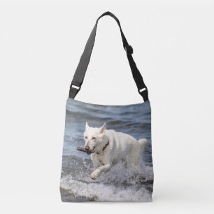 White German Shepard on Lake George Crossbody Bag
