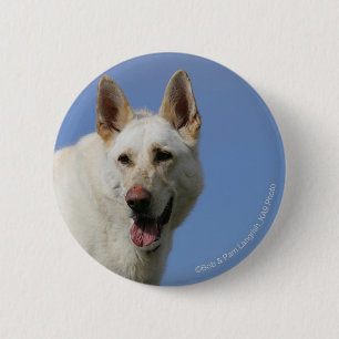 White German Shepherd 2 Inch Round Button