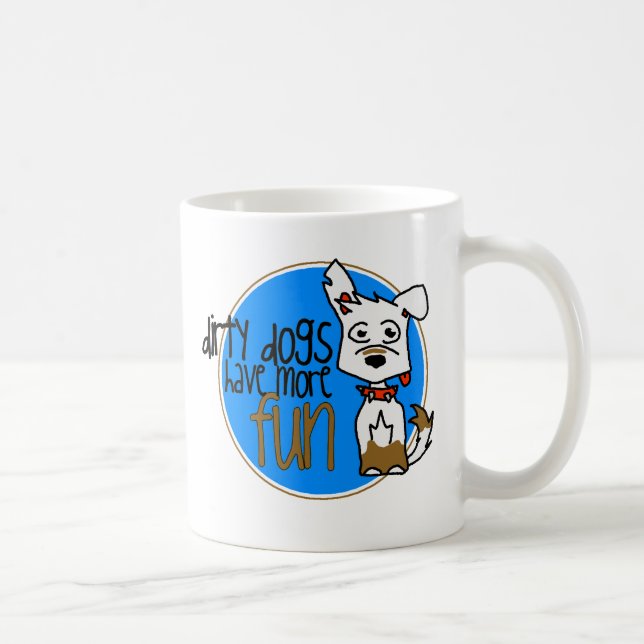 White German Shepherd -Blue Logo Coffee Mug (Right)