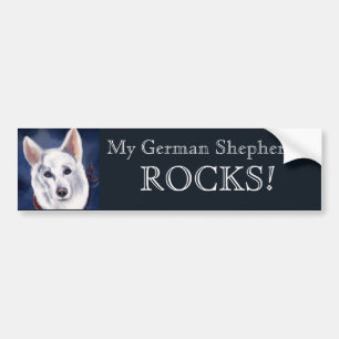 WHITE GERMAN SHEPHERD     BUMPER STICKER