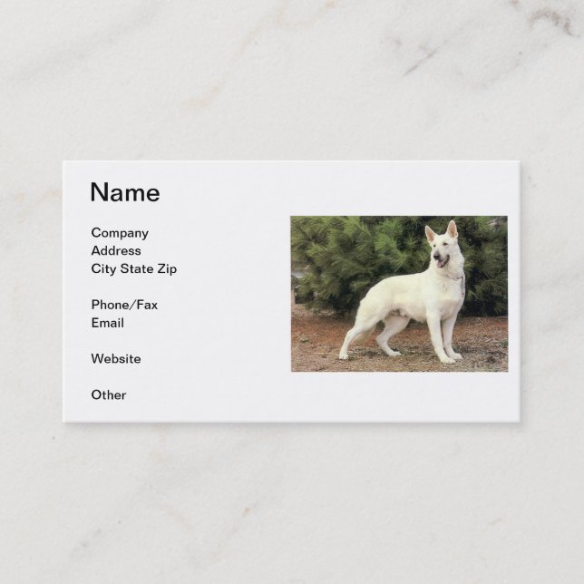 White German Shepherd Business Card (Front)