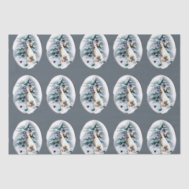 White German Shepherd Christmas Tissue Paper (Front)