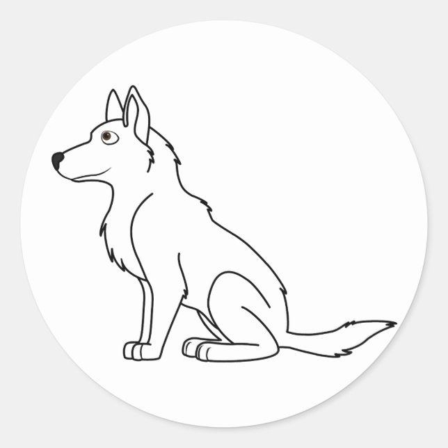 White German Shepherd Classic Round Sticker (Front)