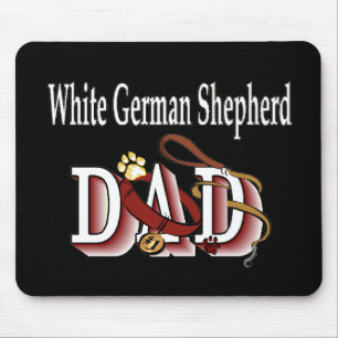 White German Shepherd Dad Gifts Mouse Pad