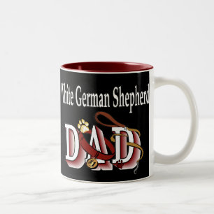 White German Shepherd Dad Gifts Two-Tone Coffee Mug